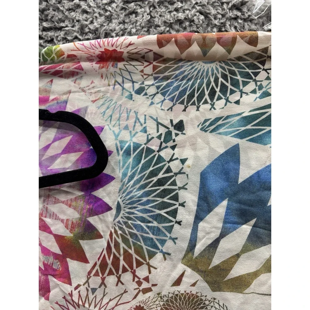 Matthew Williamson, Multicolored‎ 100% Silk Geometric Print Scarf 76